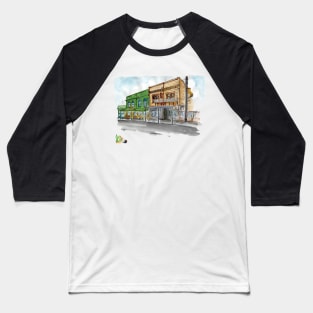 Sketch of Fidel's cafe on Cuba street, Wellington, New Zealand Baseball T-Shirt